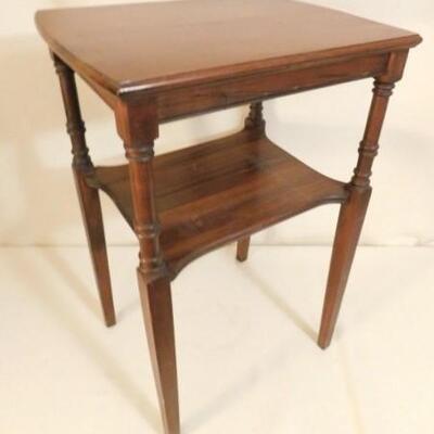 Solid Wood Side Table with Stretcher Shelf 17