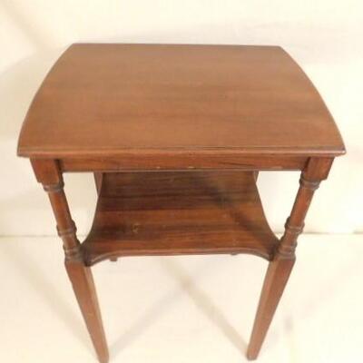 Solid Wood Side Table with Stretcher Shelf 17