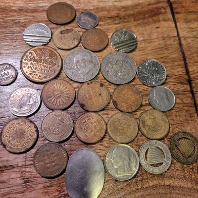 Lot of tokens and coins
