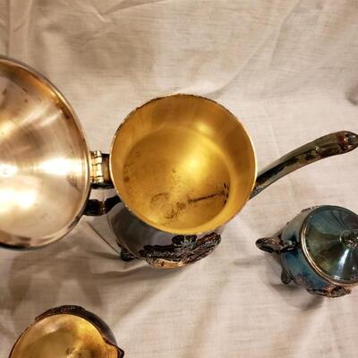 LOT #53. Vintage Leonard Silverplate 3-piece coffee service.  