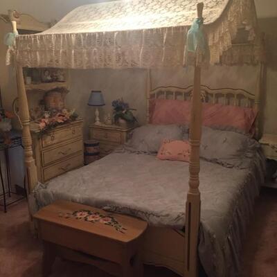 LOT #54. French Provincial vintage 5-piece bedroom set.  