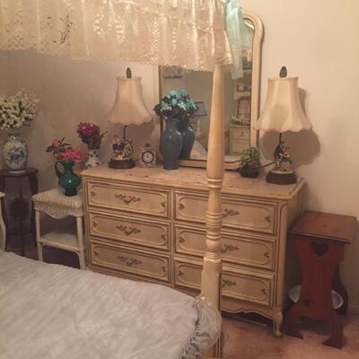LOT #54. French Provincial vintage 5-piece bedroom set.  