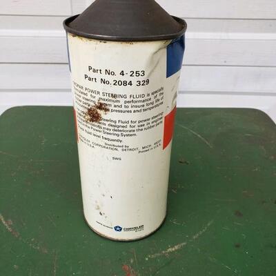 LOT #74. Vintage Mopar new old stock, 1972 full can power steering fluid.