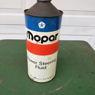 LOT #74. Vintage Mopar new old stock, 1972 full can power steering fluid.