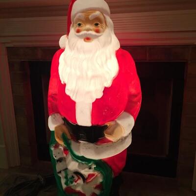 LOT #75. Outdoor vintage life-size lighted Santa