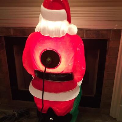 LOT #75. Outdoor vintage life-size lighted Santa