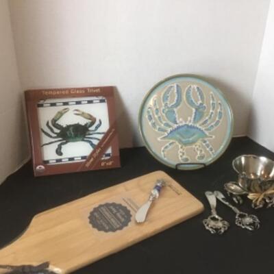 K - 1313 Signed by Erik Hertz, Pottery Crab Plate & More 