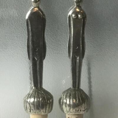 K - 1320  Signed by  Patrick Meyer -  Pewter Man & Woman Bottle Stoppers