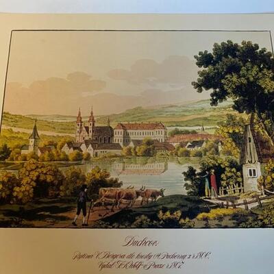 Beautiful chromolithograph Illustratuons of early German Countryside   