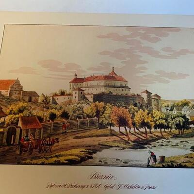 Beautiful chromolithograph Illustratuons of early German Countryside   