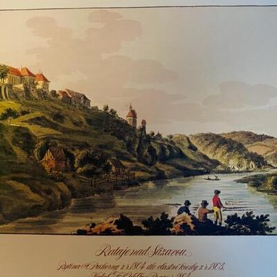 Beautiful chromolithograph Illustratuons of early German Countryside   