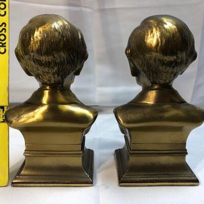 Vintage Brass Abraham Abe Lincoln Bookends YD#020-1220-00478