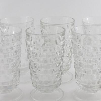 12 VINTAGE EAPG  Pressed Glass Indiana Whitehall 6â€ Water glasses