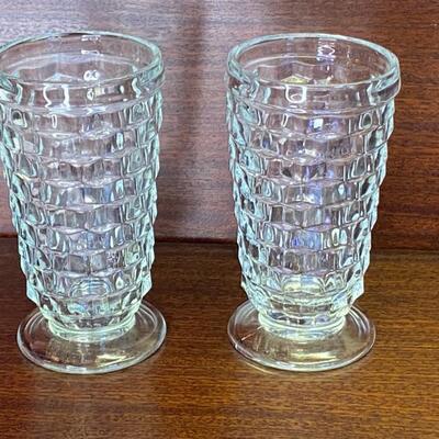 12 VINTAGE EAPG  Pressed Glass Indiana Whitehall 6â€ Water glasses