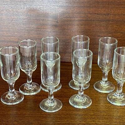 8 cordial glasses