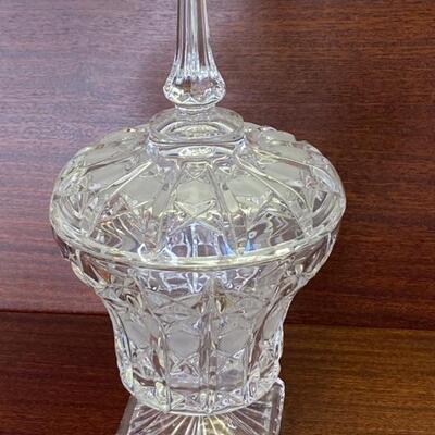 Glass candy jar with lid