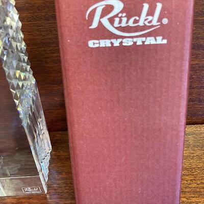 Pair of Collectible Desk or shelf clocks -  Ruckl  Czech Bohemian Cut lead crystal