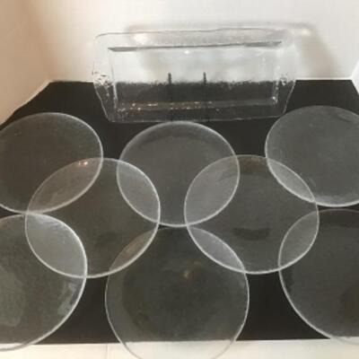 K - 1342 Clear Glass Lot  ( plates & Platter ) 