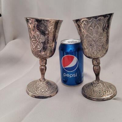 Silver plated goblets