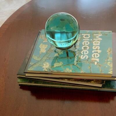 Beautiful Green Art Glass Globe on stand