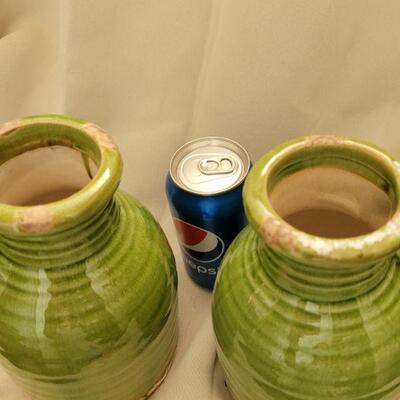 Green ceramic jugs