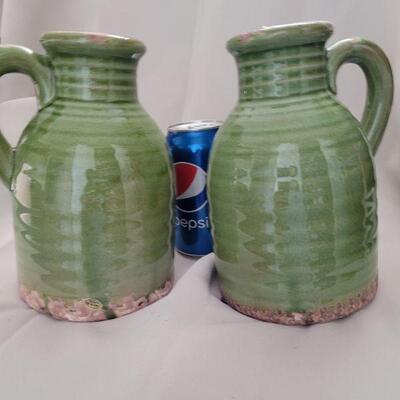 Green ceramic jugs