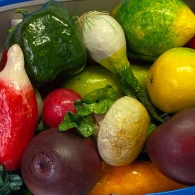 Colorful RETRO OLD Papier Mache Fruit & Vegetables 