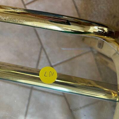 #107 Pair of Brass and Glass End Table 