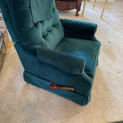 #108 Green Platform Upholstered Rocker / Recliner 