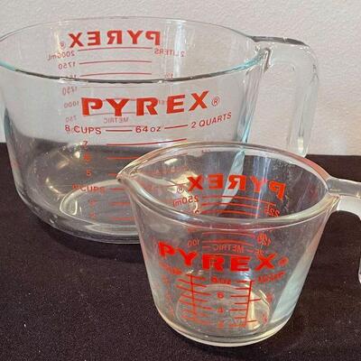 #143 2 Quart and 1 cup Pyrex Measuring Cups 