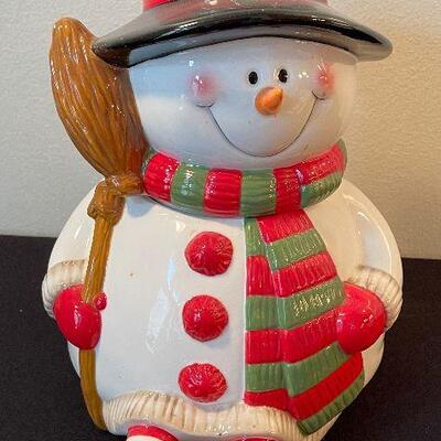 #144 Snowman Cookie Jar by Burton and Burton 