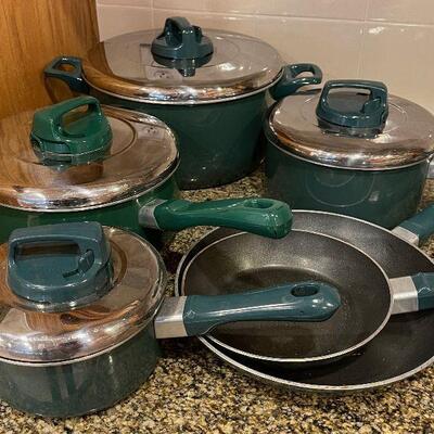 #153 Green Cookware Set  Tfal 6 Pieces, 2 fry pans 