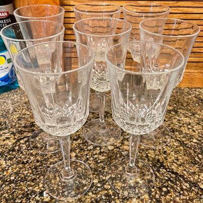 #168 8 Crystal Water Goblets