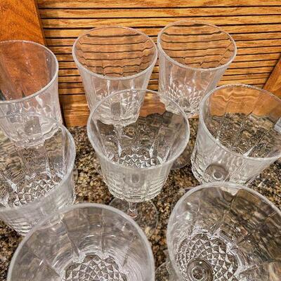#168 8 Crystal Water Goblets