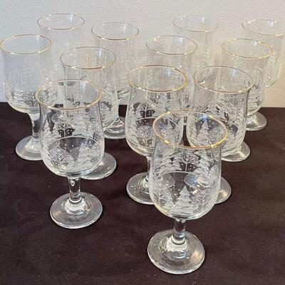 #182 Holiday Trees Goblets 