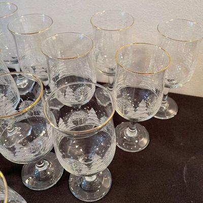#182 Holiday Trees Goblets 