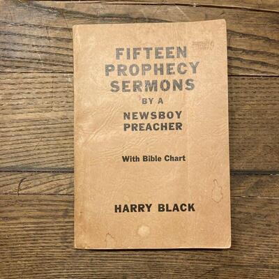 *RARE* Fifteen Prophecy Sermons with Bible Chart Newsboy Preacher Black, Harry
