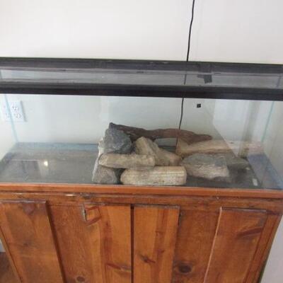 Glass Aquarium/Terrarium with Wood Stand/Storage Cabinet 48