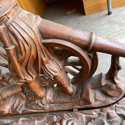Lot 107  Lot 107  SECOND CHANCE! Antique Reproduction Cast Metal Hall Tree Hat Rack Umbrella Stand French Corneau Bros. Military Guns...