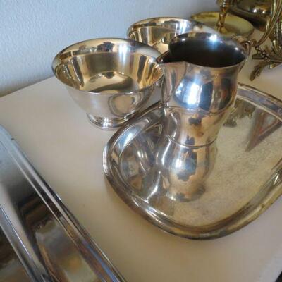 4 Pieces Silver Plate Paul Revere Reproduction Tray Creamer Bowls marked -  Item # 37