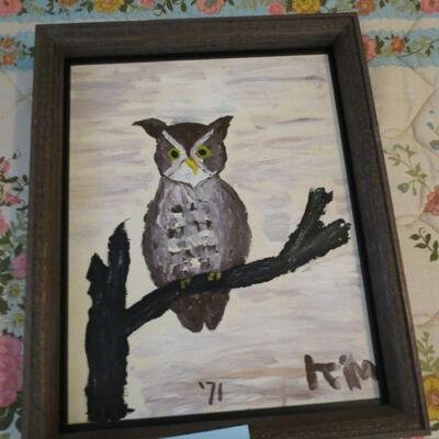 Framed Owl Painting - Item # 79