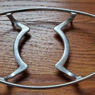 Vintage Corning Ware  Casserole Cradle  Rack Trivet silvertone 10" x 7" (#23)