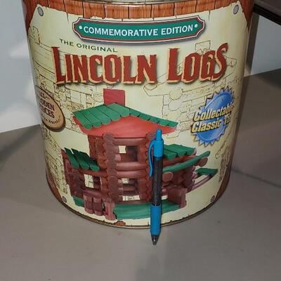 Commemorative Edition Lincoln Logs with Large Metal Tin Container (item #71)