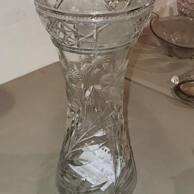 Vintage Clear Glass Tall Vase (item #75)