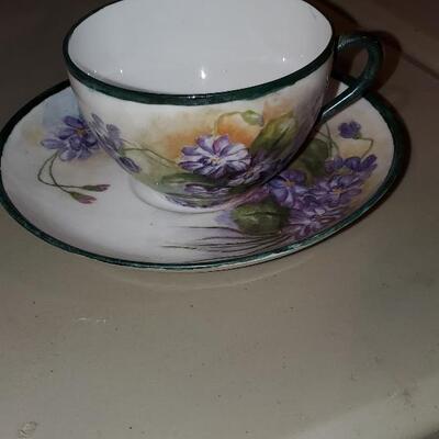 Vintage Cup and Saucer Hand Painted (item #83)