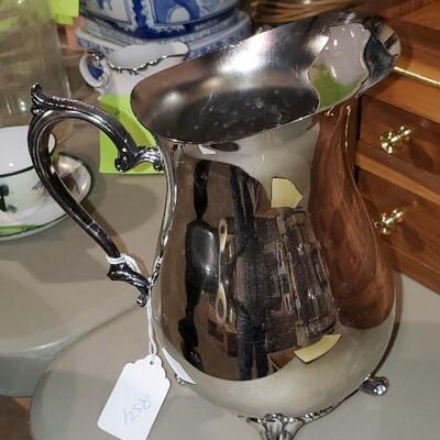 Vintage Silver Plate Water Tea Pitcher (item #87)