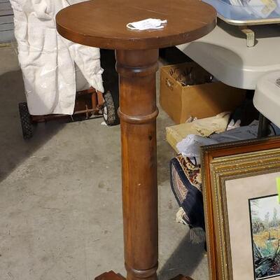 Wood Plant Stand 12" across top and 35 1/2 "  Tall -  (item #102)