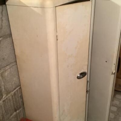 Vintage Bloc-Bilt Metal 2 Door Industrial Age Cabinet