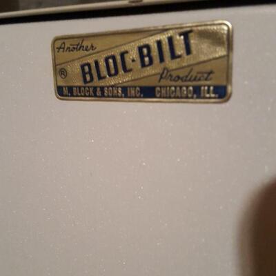 Vintage Bloc-Bilt Metal 2 Door Industrial Age Cabinet