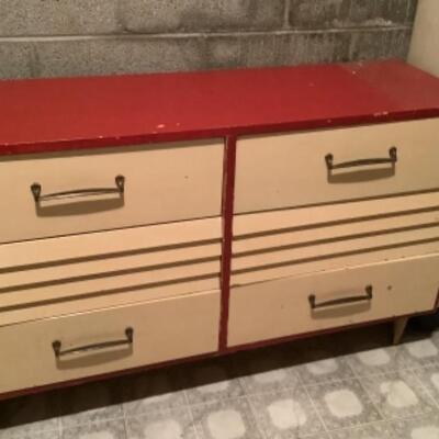 Mid Century 6 Drawer Dresser Storage Unit